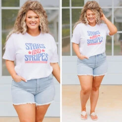 Love The Stars And Stripes Tee, White -Deals Swish Tex Store 10 b32814a1 3ce4 48dc 86f1 4561fc49ae12