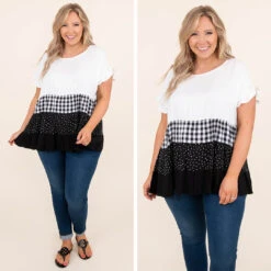 The Glazing Night Top, Ivory-Black -Deals Swish Tex Store 10 fec9e5b7 e47c 4dad 91b1 7c1b1c611034