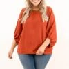Not My Type Blouse, Rust -Deals Swish Tex Store 11 8 18282