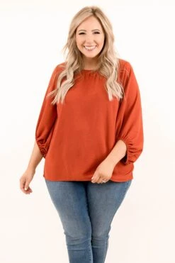 Not My Type Blouse, Rust