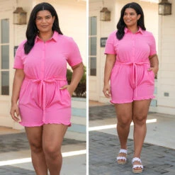 Malibu Memories Romper, Hot Pink -Deals Swish Tex Store 11 d2611303 069b 4a68 98dd 7c97866e87d7
