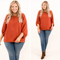 Not My Type Blouse, Rust -Deals Swish Tex Store 12 cc9b365f 2256 4c5d 80b4 3d3f47277c55