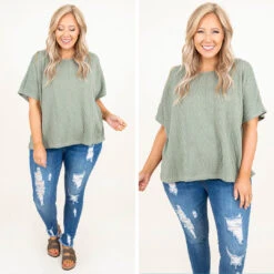 Timing Of Life Top, Olive -Deals Swish Tex Store 17 fee05518 b93f 40d8 bcea 408069b9b654