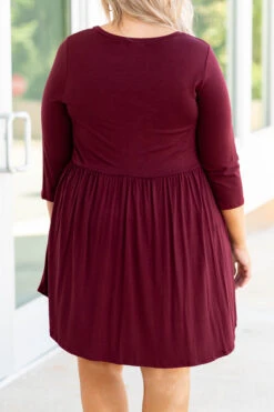 On My Terms Dress, Burgundy -Deals Swish Tex Store 1B7A4751 Edit