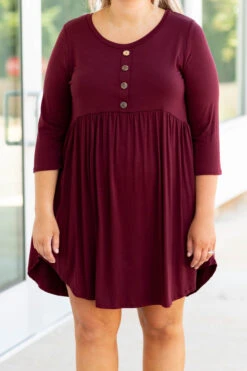 On My Terms Dress, Burgundy -Deals Swish Tex Store 1B7A4752 Edit