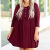 On My Terms Dress, Burgundy -Deals Swish Tex Store 1B7A4753 Edit