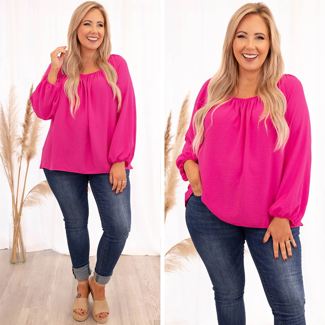 Changing Myself Blouse, Hot Pink 8 Changing Myself Blouse, Hot Pink - Image 6