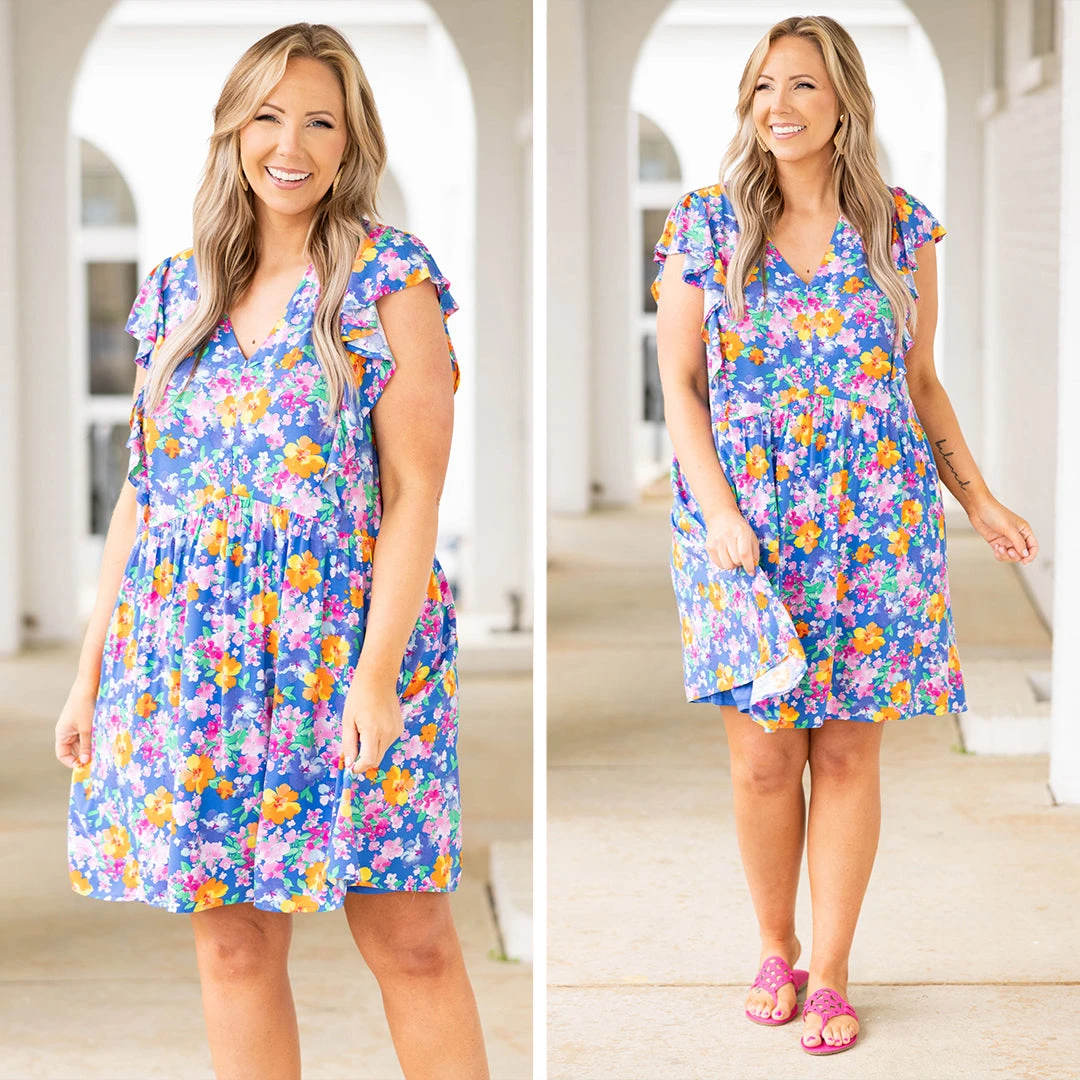 Dancing Around You Dress, Royal Multi 8 Dancing Around You Dress, Royal Multi - Image 6