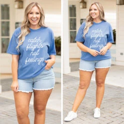 Comfort Colors: Catch Flights Not Feelings Tee, Mystic Blue -Deals Swish Tex Store 2 9f58afc4 2bc5 4633 aab6 3295dd68277e