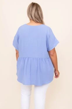 Staying Safe Top, Blue -Deals Swish Tex Store 3 24 3472
