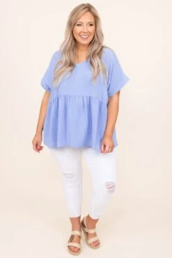 Staying Safe Top, Blue -Deals Swish Tex Store 3 24 3474