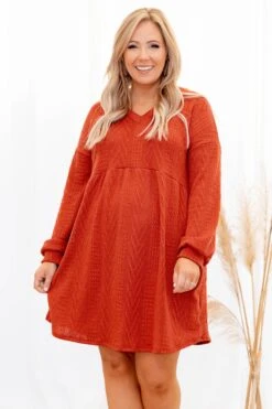 Girl Like Me Dress, Dark Rust