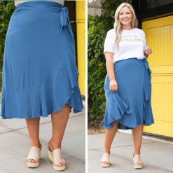 Casual Daze Skirt, Slate Blue -Deals Swish Tex Store 3 68a75aea afa6 46f8 b4e7 83d047064561