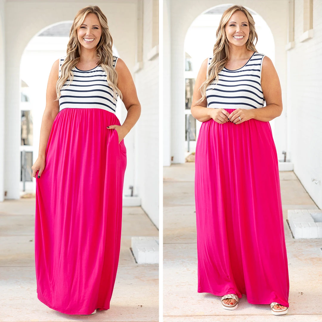 Cool By The Pool Maxi Dress, Fuchsia 8 Cool By The Pool Maxi Dress, Fuchsia - Image 6