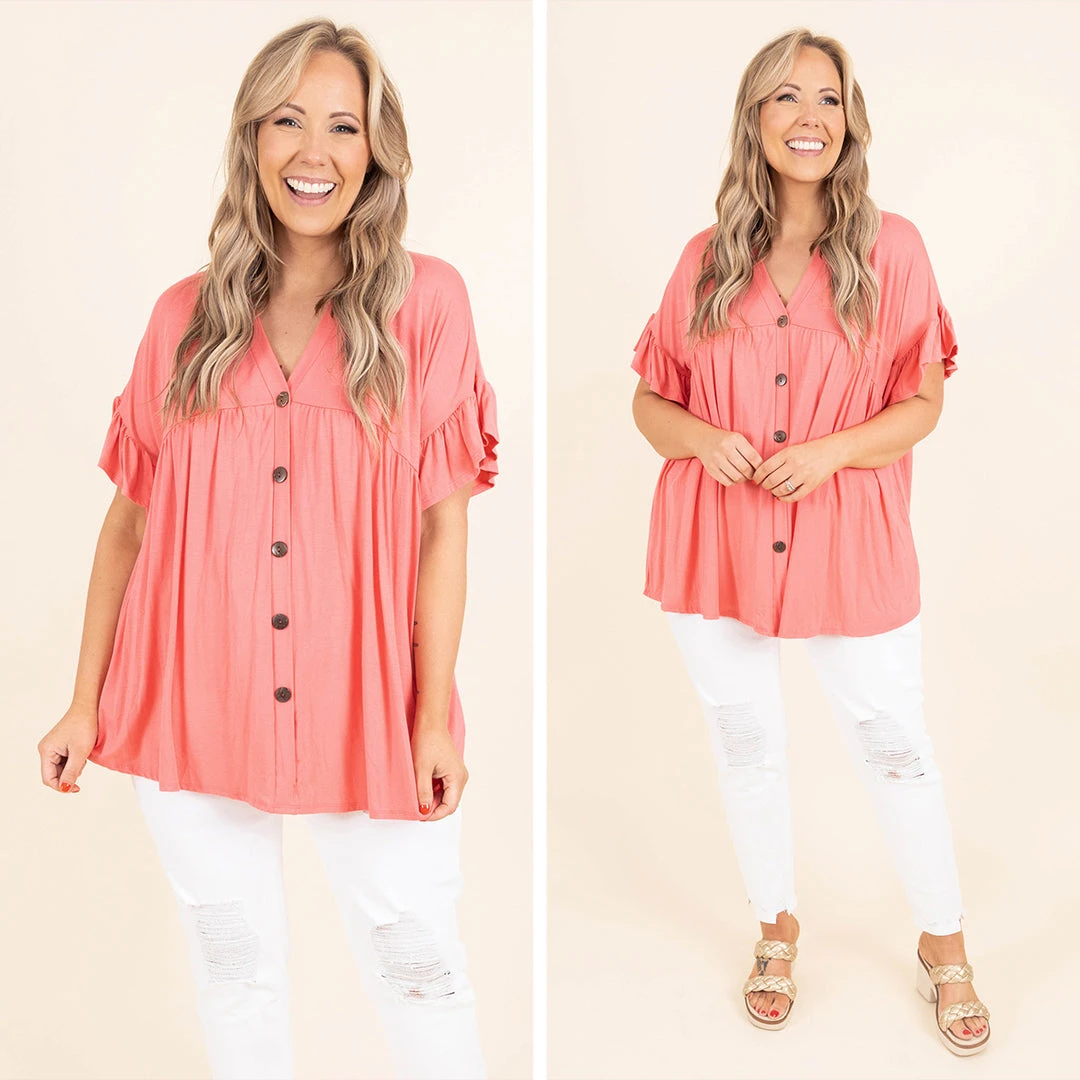 Bittersweet Beginnings Top, Coral 8 Bittersweet Beginnings Top, Coral - Image 6