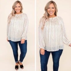 Connect These Dots Blouse, Cream -Deals Swish Tex Store 4 1d5dc5e6 c986 4a1a ad9e eb6aac5c8466