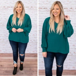 Unwritten Moments Blouse, Hunter Green -Deals Swish Tex Store 4 7af018c0 658e 4c87 85c2 763da37cea06