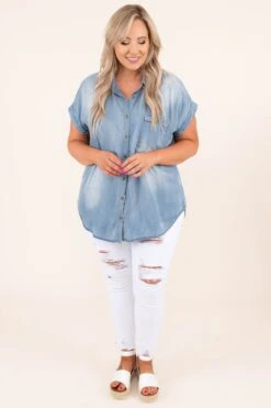 Social Wilds Top, Denim -Deals Swish Tex Store 5 25 9870