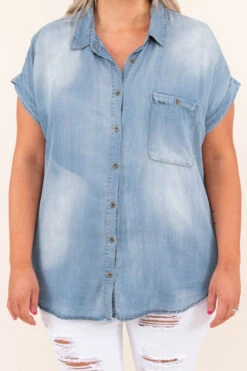 Social Wilds Top, Denim -Deals Swish Tex Store 5 25 9872 edit