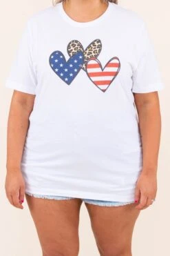 Patriotic Love Tee, White -Deals Swish Tex Store 5 25 9935