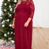 Looking Elegant Maxi Dress, Burgundy -Deals Swish Tex Store 5E1A1900