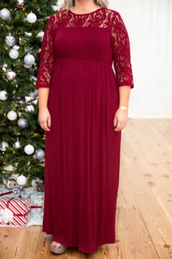 Looking Elegant Maxi Dress, Burgundy -Deals Swish Tex Store 5E1A1908
