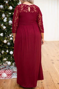 Looking Elegant Maxi Dress, Burgundy -Deals Swish Tex Store 5E1A1910 Edit