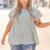 Jumping For Joy Top, Sage -Deals Swish Tex Store 5E1A2158 Edit