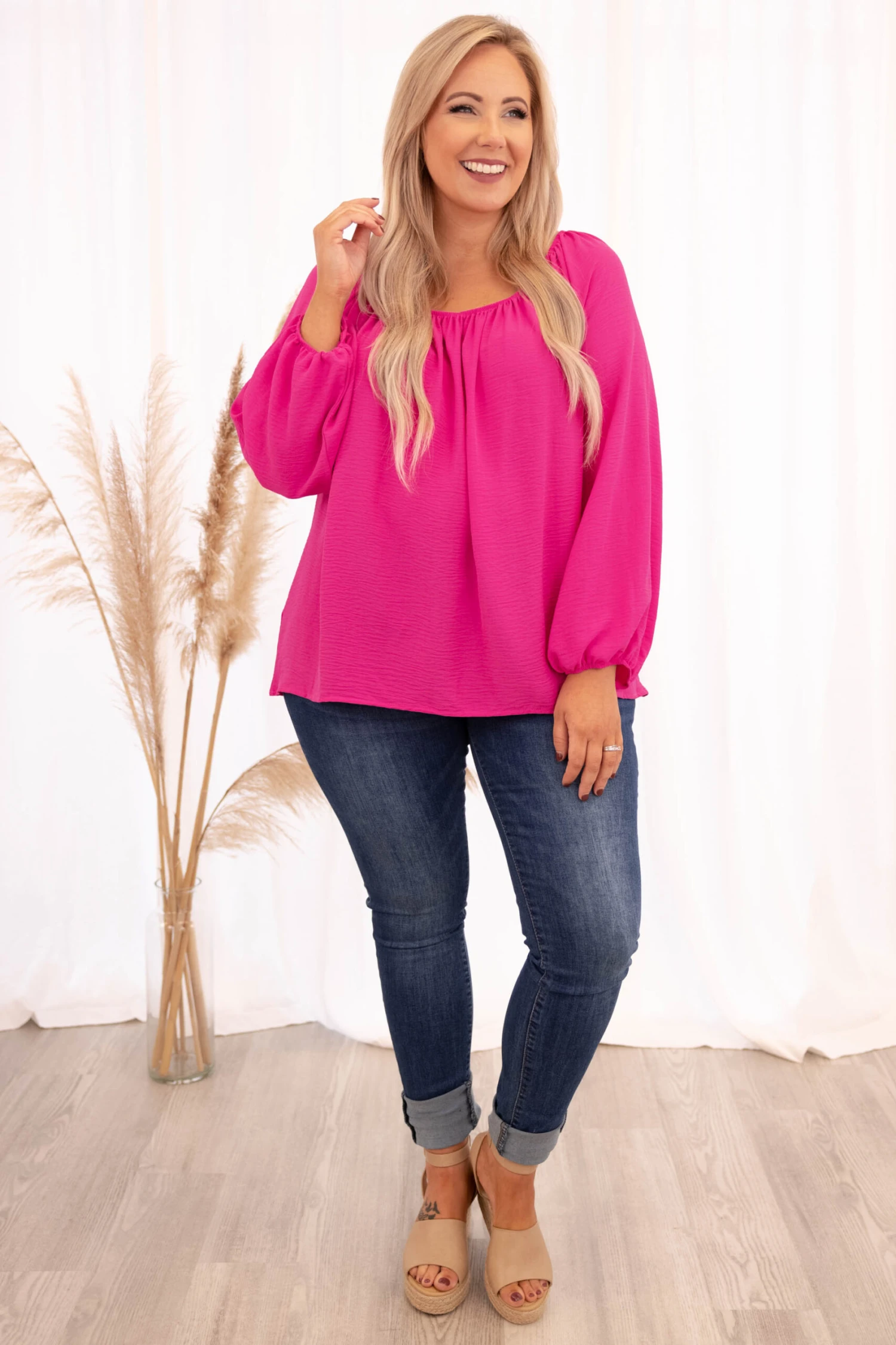 Changing Myself Blouse, Hot Pink 4 Changing Myself Blouse, Hot Pink - Image 2