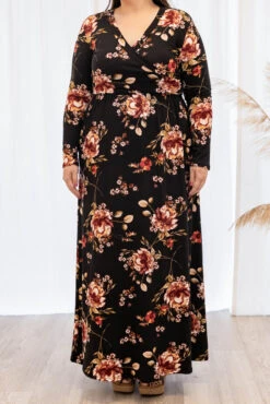 Flowers Of Fall Dress, Black -Deals Swish Tex Store 5E1A2681