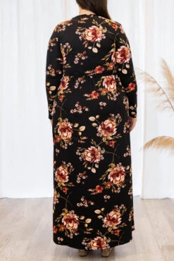 Flowers Of Fall Dress, Black -Deals Swish Tex Store 5E1A2682