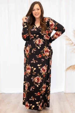 Flowers Of Fall Dress, Black