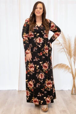 Flowers Of Fall Dress, Black -Deals Swish Tex Store 5E1A2689 Edit