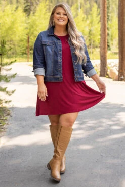 Infinite Glory Dress, Dark Burgundy -Deals Swish Tex Store 5E1A5482