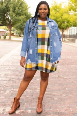 Classy Looks Only Dress, Mustard Combo -Deals Swish Tex Store 5E1A9662