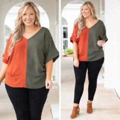 Double Dose Of Color Top, Olive -Deals Swish Tex Store 5 b146badd 7c5f 4f6e 9a76 56fd36893222