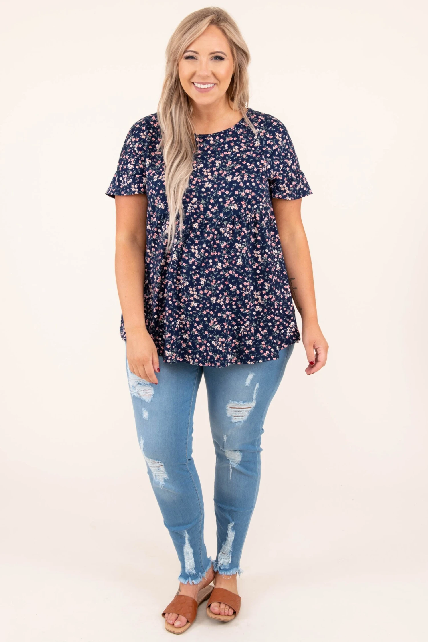 Lovely Melody Top, Navy 5 Lovely Melody Top, Navy - Image 3