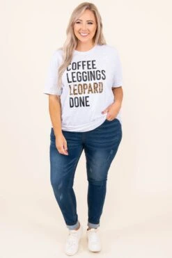 Coffee, Leggings & Leopard Tee, Ash -Deals Swish Tex Store 7 15 12458