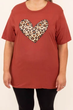 Leopard Heart Tee, Rust -Deals Swish Tex Store 7 27 12823 Edit