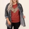 Leopard Heart Tee, Rust -Deals Swish Tex Store 7 27 12828 Edit