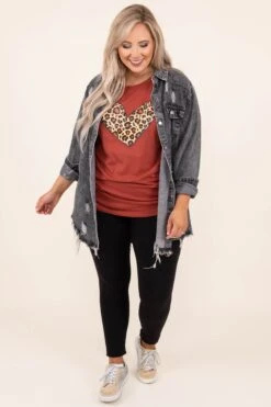 Leopard Heart Tee, Rust -Deals Swish Tex Store 7 27 12829 Edit