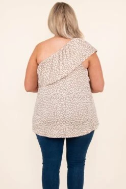 Live Boldly Top, Beige -Deals Swish Tex Store 7 28 13040