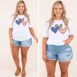 Patriotic Love Tee, White -Deals Swish Tex Store 7 aa94d5f6 270a 4148 859e 105f65a4afcb