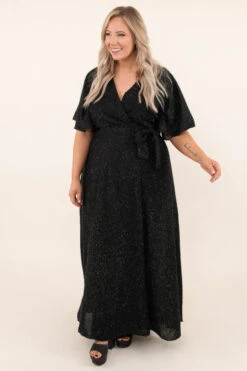 Never Too Late Maxi Dress, Black -Deals Swish Tex Store 9 30 17097