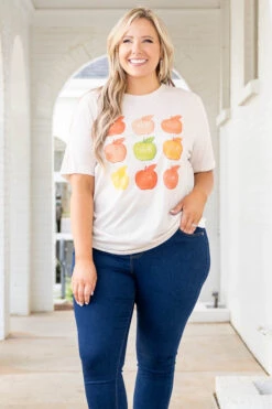 A Is For Apple Tee, Oatmeal Triblend