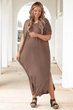 All Summer Long Maxi Dress, Mocha -Deals Swish Tex Store AllSummerLongMaxiDress Mocha 2