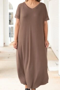 All Summer Long Maxi Dress, Mocha -Deals Swish Tex Store AllSummerLongMaxiDress Mocha 8673
