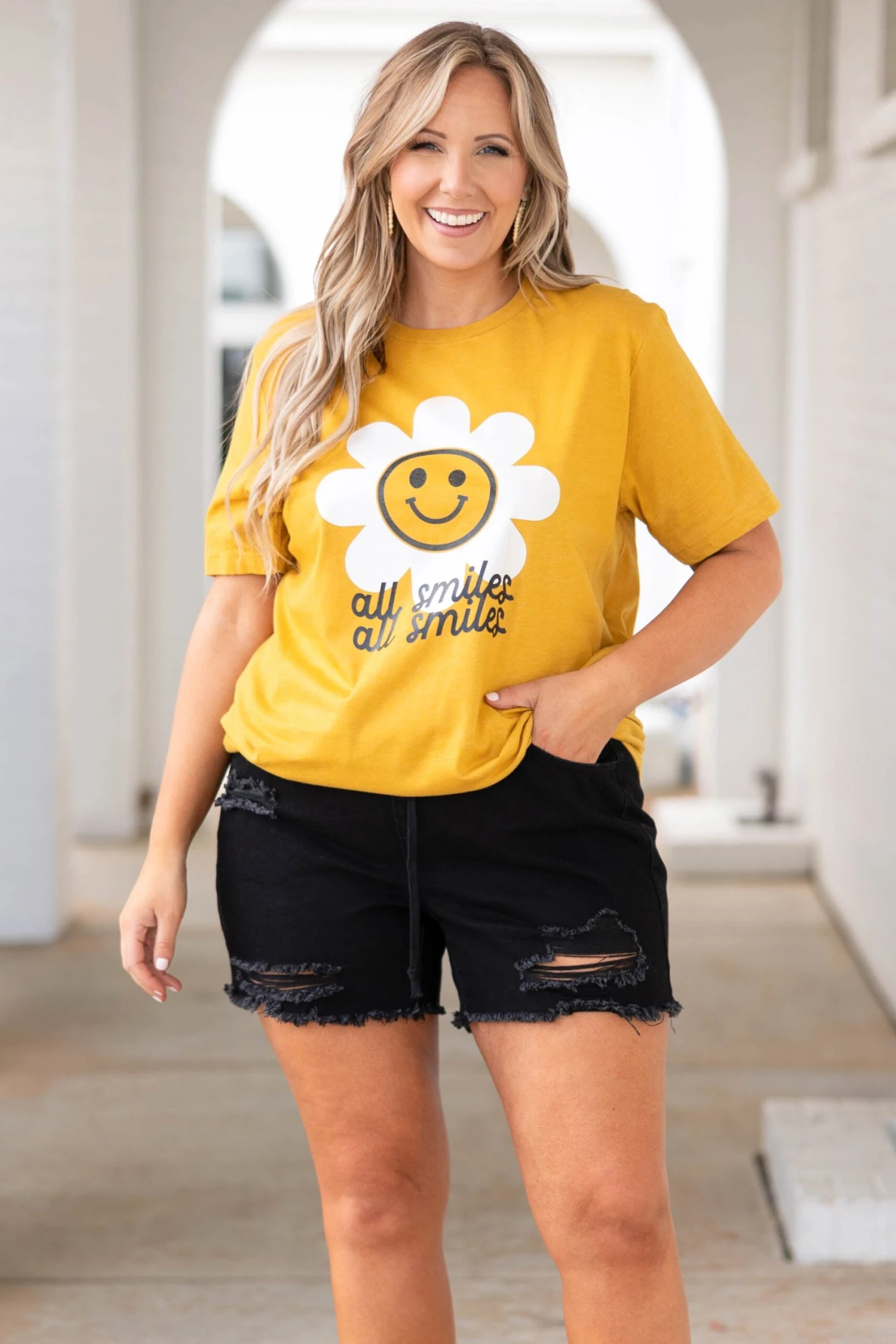 All Sunflowers And Smiles Tee, Mustard 3 All Sunflowers And Smiles Tee, Mustard