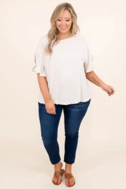 Away On Vacay Top, Oatmeal -Deals Swish Tex Store AlwaysOnVacayTop Oatmeal 7362