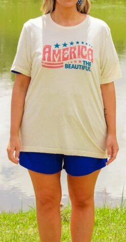 America The Beautiful Tee, Natural TriBlend -Deals Swish Tex Store AmericaTheBeautifulTee NaturalTriBlend2